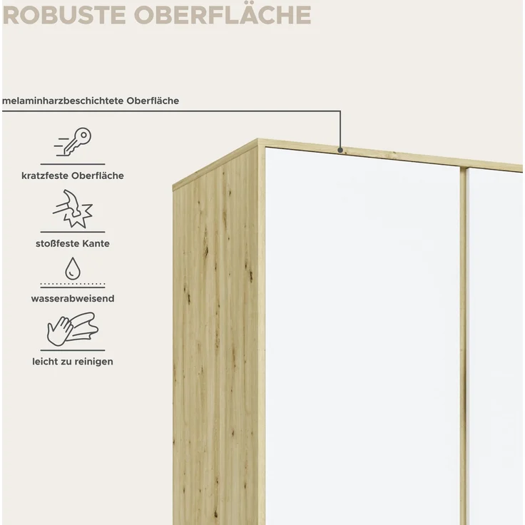 Falun Kleiderschrank 2-türig in weiß – Bild 7