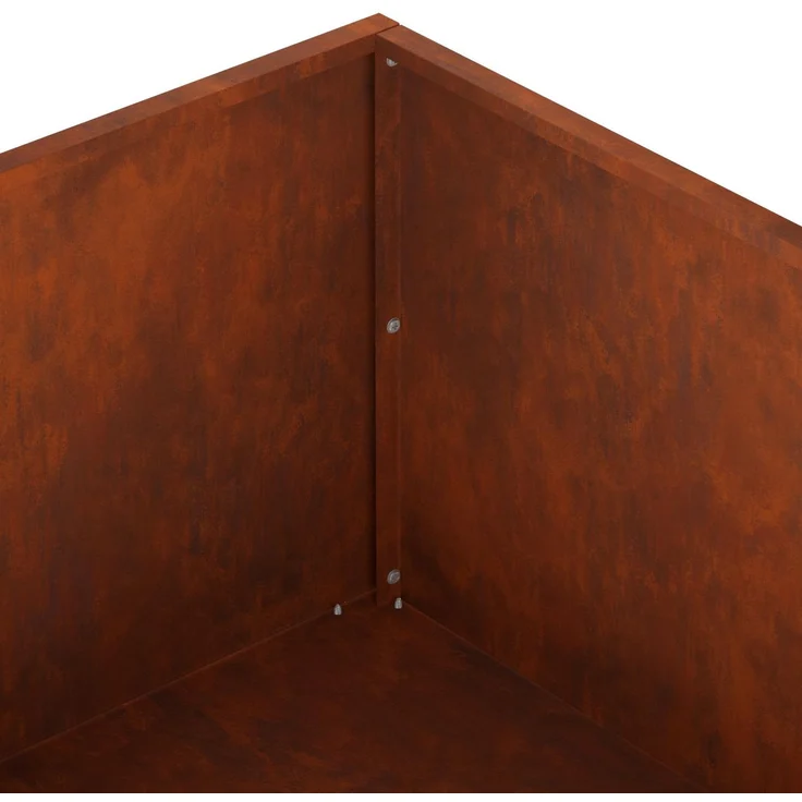 vidaXL Garten-Pflanzgefäß Rostoptik 100 x 100 x 30 cm Wetterfeststahl 8005090 – Bild 6