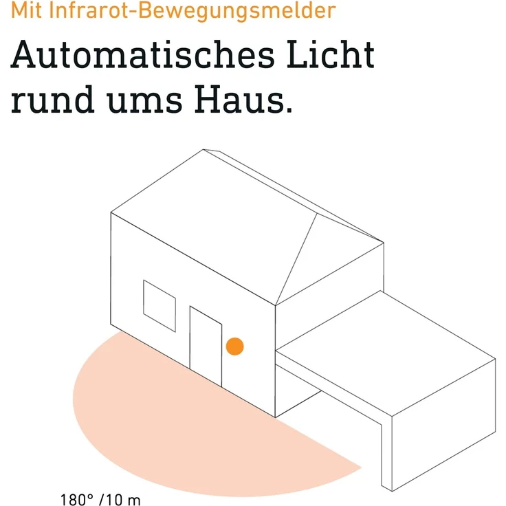 Steinel Außenwandleuchte L 585 S anthrazit, 180°-Bewegungsmelder, E27-Fassung, max. 60 W, Glas, IP44 – Bild 6