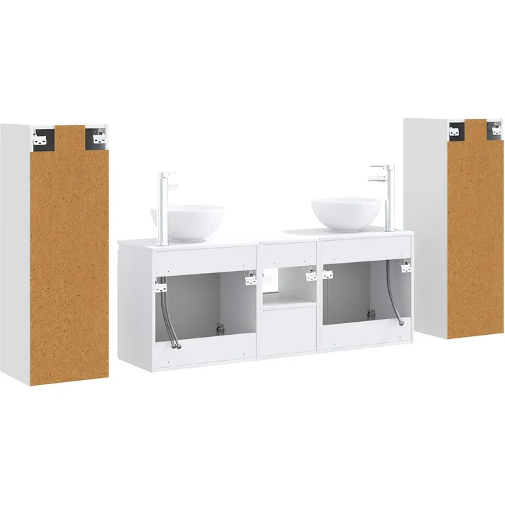 vidaXL Badezimmerschrank-Set 5 stk. Weiß 129 x 35 x 80 cm 3405983 – Bild 7
