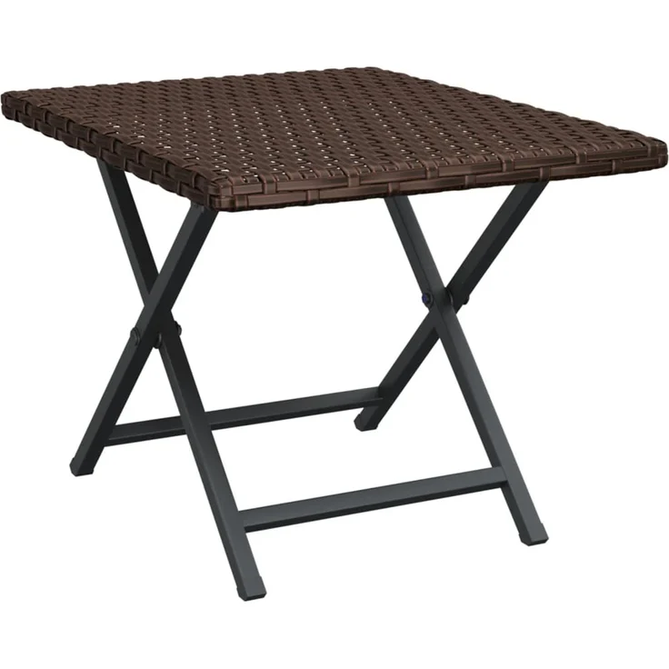 Gartentisch,Klapptisch Braun 45 x 35 x 32 cm Poly Rattan – Bild 2
