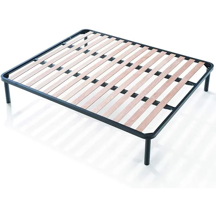 EVERGREENWEB Orthopädisches Bett Lattenrost 160x190 hoch 35cm Leisten Extra Komfort aus Buche Holz Verstärkt mit 4 Füße Abnehmbar Rahmen aus Stahl Bettgestell für alle Betten und Matratzen Doppelbett