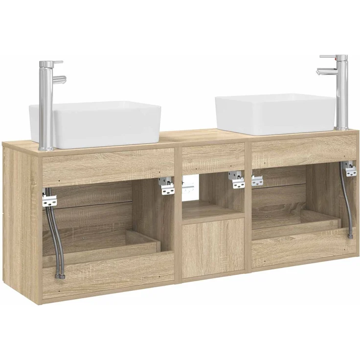 vidaXL Badezimmerschrank-Set 3 stk. Sonoma-Eiche 136 x 35 x 80 cm 3405853 – Bild 8