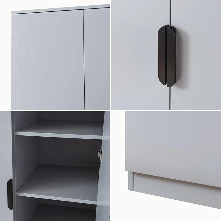 Kleiderschrank Eiselfing 176x120x52 cm 3 Schubladen Grau [en. casa] – Bild 9