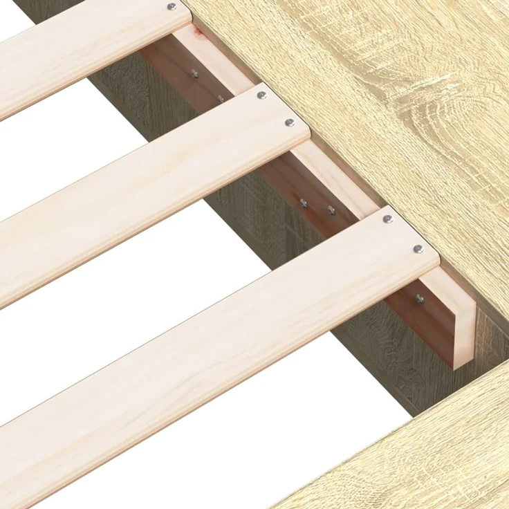 vidaXL Bettgestell Sonoma-Eiche 100x200 cm Holzwerkstoff 3280512 – Bild 8