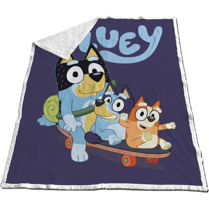 Bluey Fleecedecke 150x120 cm – Kuschelige Sherpa-Decke für Kinder