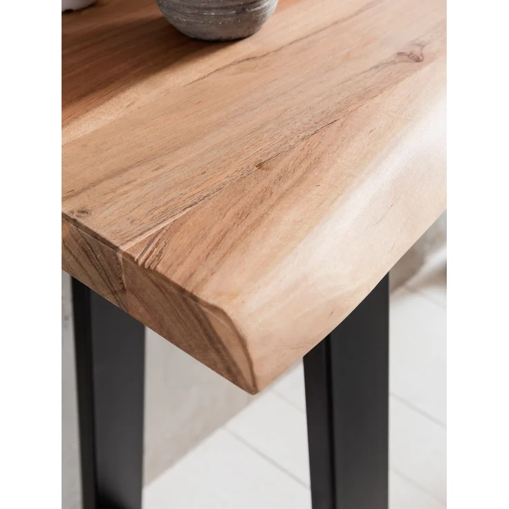 Konsolentisch GAYA 120cm Akazie Massivholz Landhausstil Baumkante Metallbeine – Bild 8