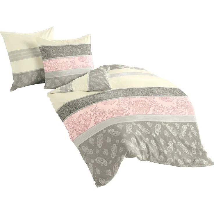 Bierbaum Bettwäsche 4972, Fein-Biber, Designed in Germany, rosa 06, 155x220 cm + 80x80 cm, Komfortgröße