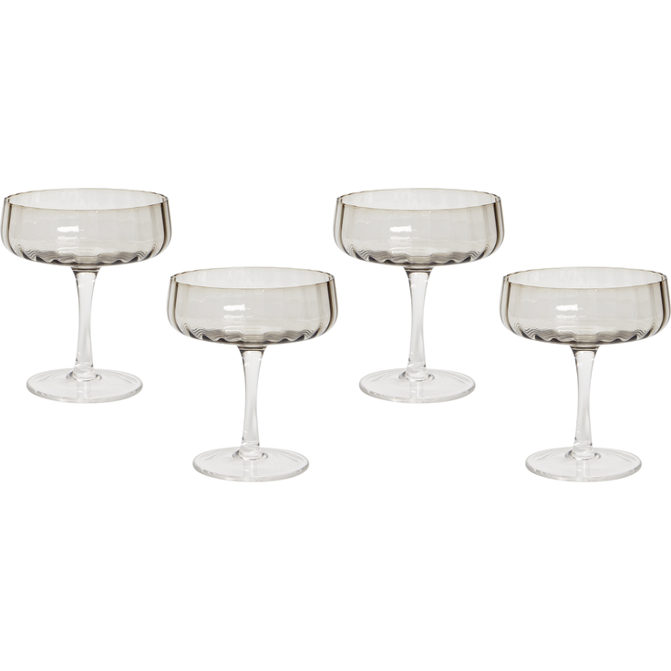 Champagnerschalen im 4er Set QUARTZ 170 ml Grau
