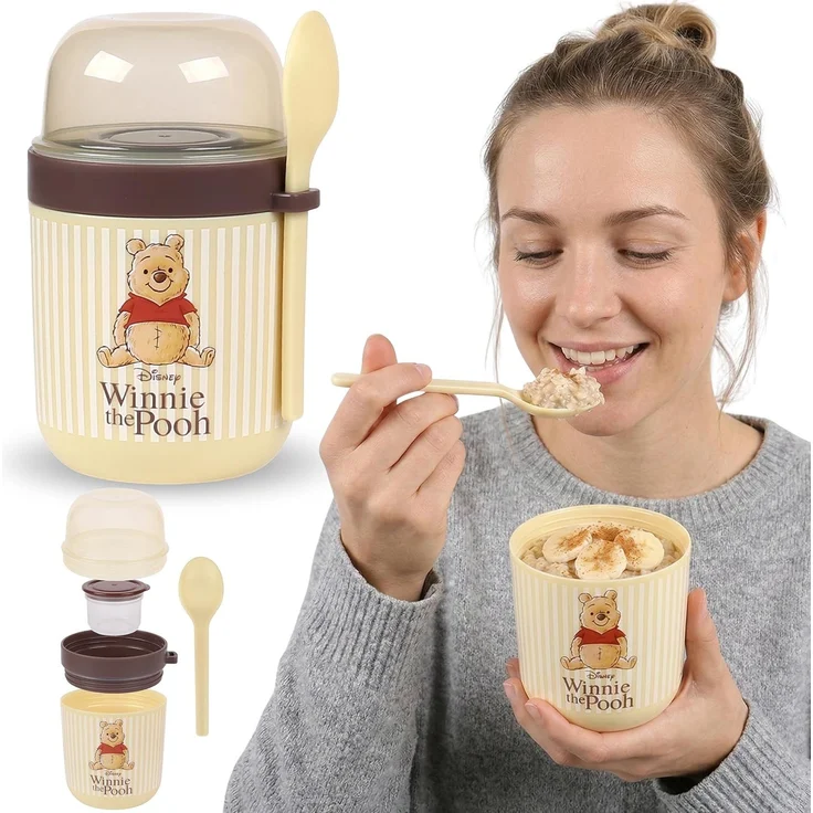 Sarcia. eu Lunchbox DISNEY Winnie Puuh Frühstücksbox mit Löffel, 2-teiliger Joghurtbecher – Bild 2