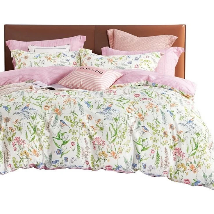 KEAYOO Bettwäsche HXM, 2 teilig, Rosa Blumenmuster Bettwäsche Baumwolle mit Reißverschluss – Bild 4