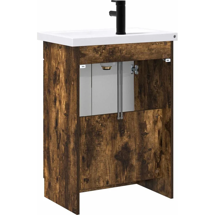 vidaXL Badezimmermöbel-Set Geräucherte Eiche 78,5 x 37,5 x 81 cm 3404159 – Bild 7
