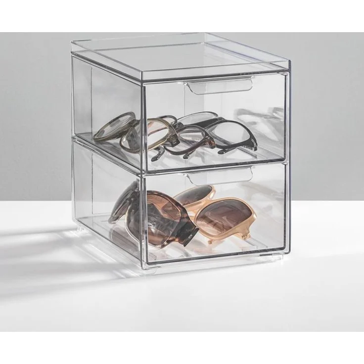 mDesign Aufbewahrungsbox Organizer Schublade Stapelbox Kunststoff Transparent – Bild 3