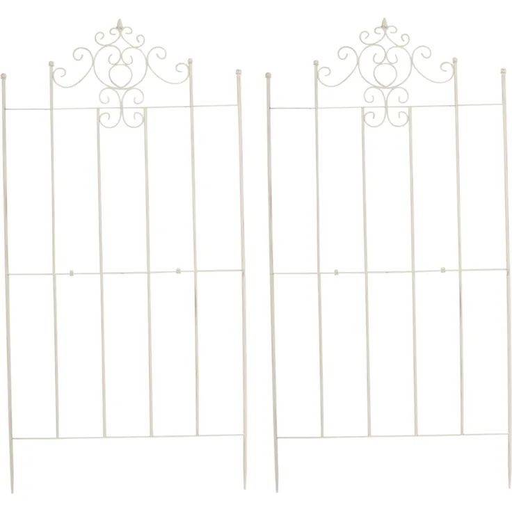 Rankgitter HEIKE 2er Set - 85,5x2x170cm, Metall, Antik-Creme | Rankhilfe Kletterpflanzen Gartendekoration