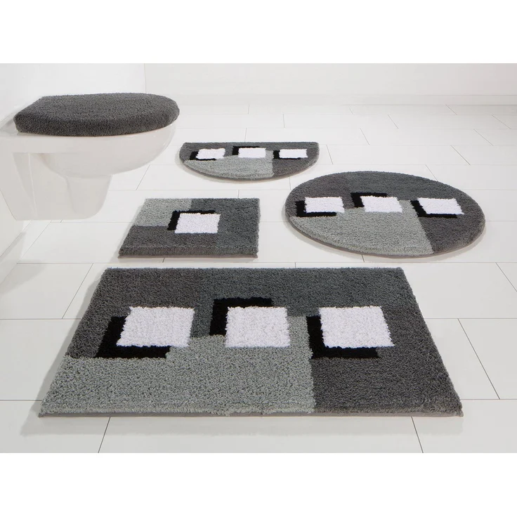my home Badematte Ada, Badvorleger, Badezimmer Teppich, Höhe 21 mm, rutschhemmend beschichtet, fußbodenheizungsgeeignet, schnell trocknend, strapazierfähig, Polyester, rechteckig, Badteppich, Badematten auch als 3 teiliges Set erhältlich – Bild 5