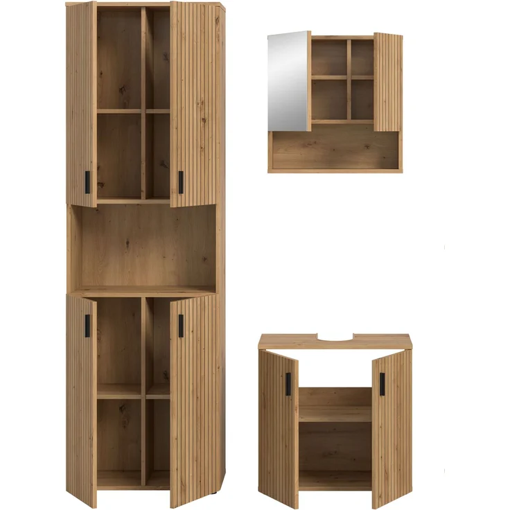 Badkombination B/H/T: 135x192x30 cm in Artisan Oak Nachbildung und -- – Bild 3