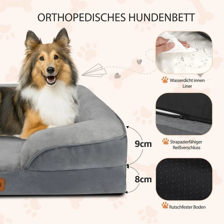 nobleza Hundematratze Orthopädisches Hundebett Waschbar Hundesofa Wasserdicht – Bild 2