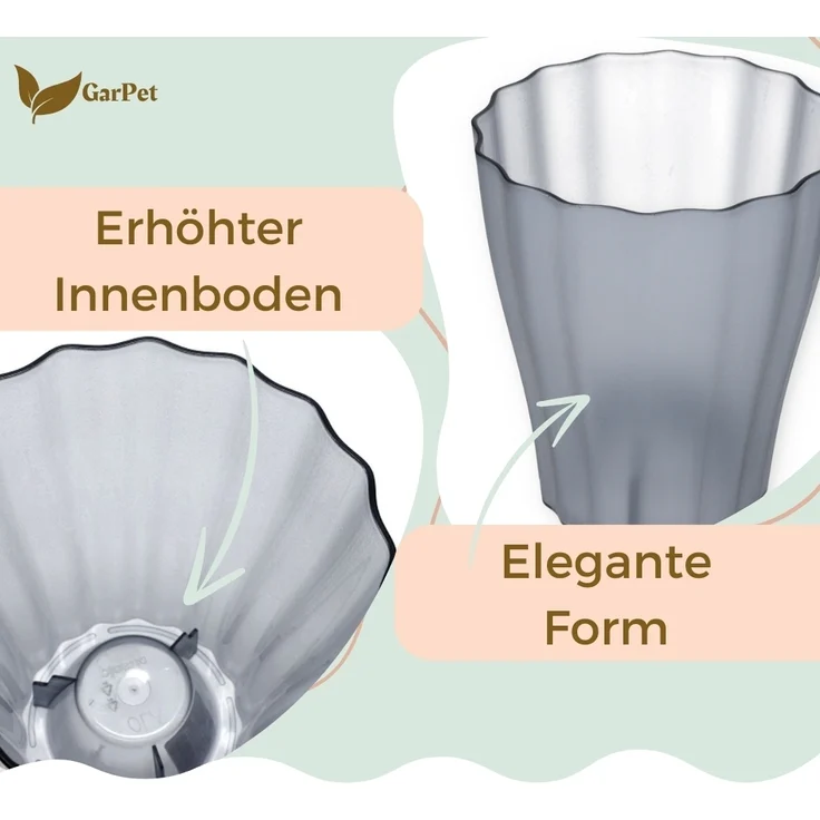 GarPet Blumentopf 4er Set Orchideentopf Transparent Orchideen Über Innen 16 rauchfarbig – Bild 4