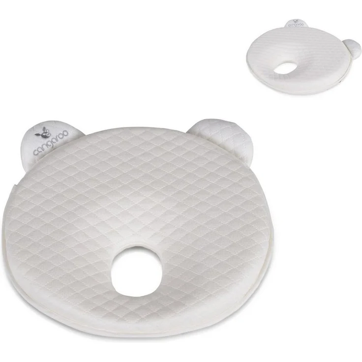 Cangaroo Babykissen Pooh ergonomisch 27 x 24 x 3 cm, Memory-Schaum, ab Geburt weiß – Bild 1