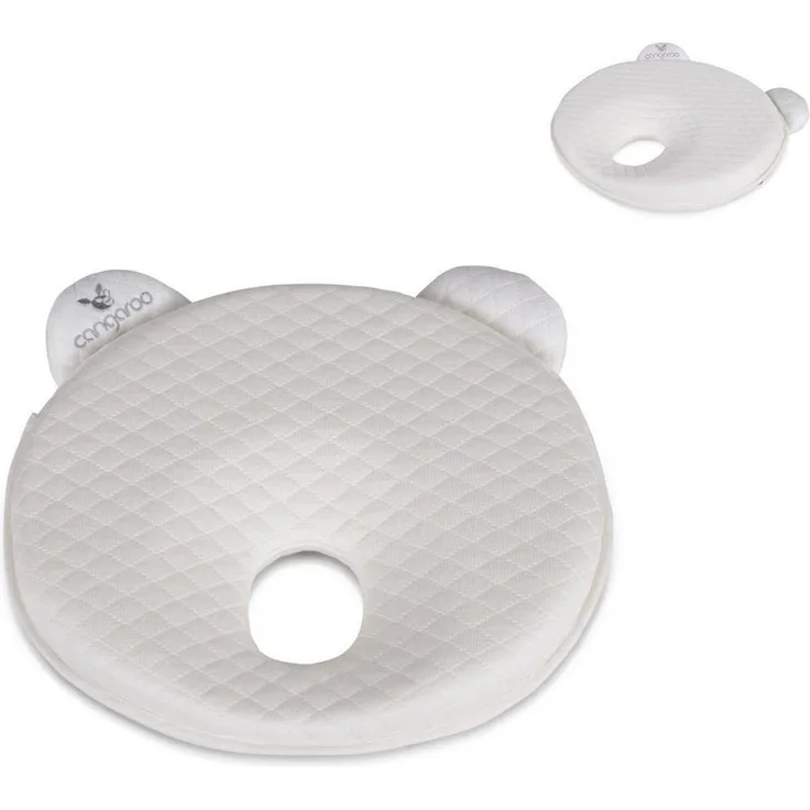 Cangaroo Babykissen Pooh ergonomisch 27 x 24 x 3 cm, Memory-Schaum, ab Geburt weiß