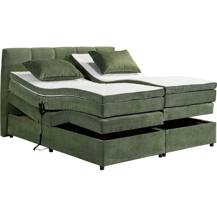 Boxspringbett Casale Ed Exciting Design 180 x 200 cm mit Motor – Cord Fjord Winter Moss – Bild 4