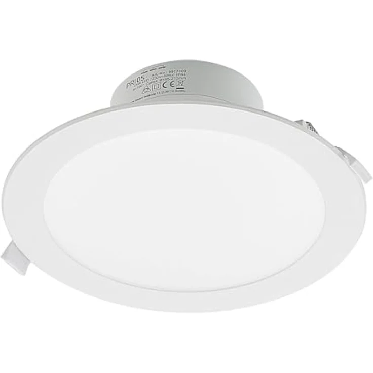 PRIOS LED Rida Badezimmerleuchte, moderne 1-flammige Leuchte aus Weißem Aluminium mit Schalter – Bild 1