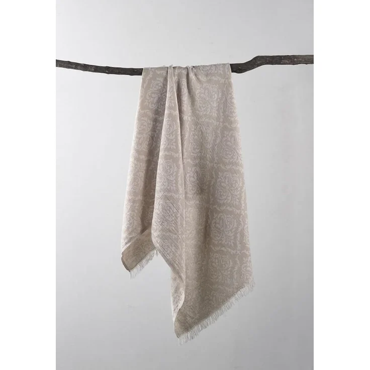 Mijolnir 'Barok - Beige' Fouta (Strandtuch), Beige / Weiß, 90 x 170 cm – Bild 3