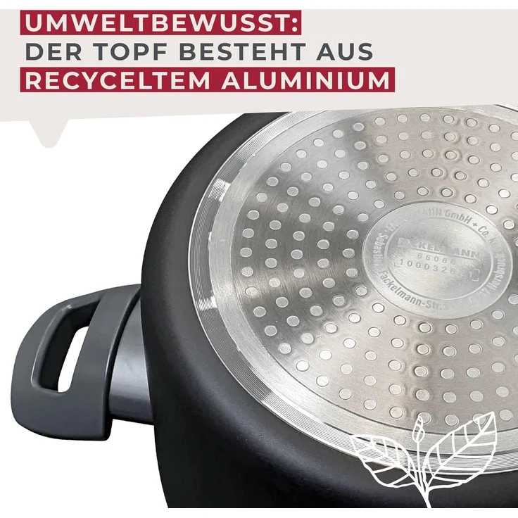Fackelmann Kochtopf Statement 20cm – Topf mit keramische Beschichtung – Recyceltes Aluminium mit Antihaft-Beschichtung – PFAS-frei, Hitzebeständiger Griff, Für alle Herdarten inklusive Induktion – Bild 6