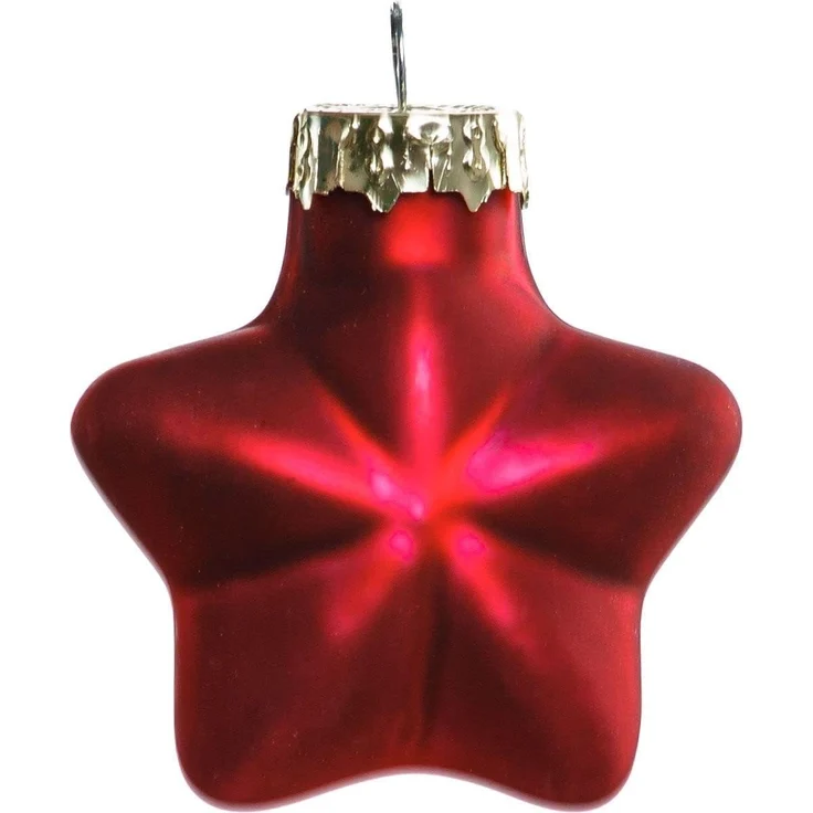 TrendLine Mini-Glas-Sterne rot 12 Stück Ø 4 cm Weihnachtsdekoration – Bild 1