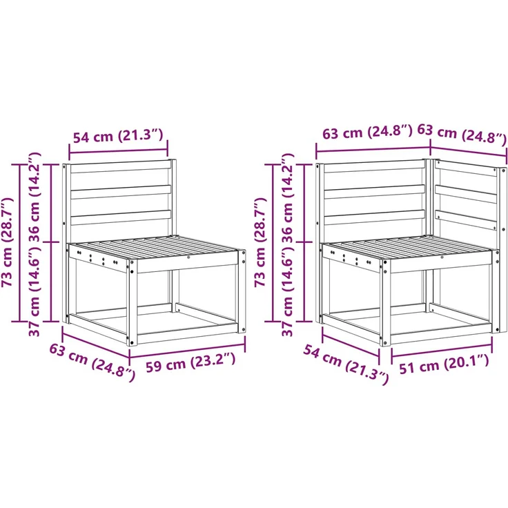 vidaXL Outdoor-Sofagarnitur 4 pcs Weiß 190 x 130,5 x 73 cm 3387558 – Bild 5