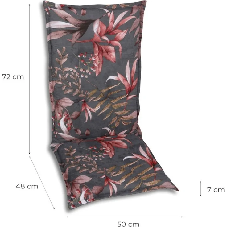 GO-DE Gartenstuhlauflagen hochlehner 120 x 50 x 7 cm anthrazit – Bild 2