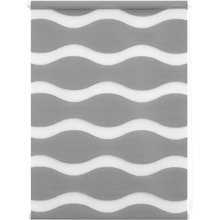 Lichtblick Sonnenschutzsysteme GmbH Doppelrollo Stockholm 45 cm x 150 cm (BxL) Grau Duo Rollo in extravagantem Stil; Klemm- und schraubbar; Lichtdurchlässig und blickdicht – Bild 1
