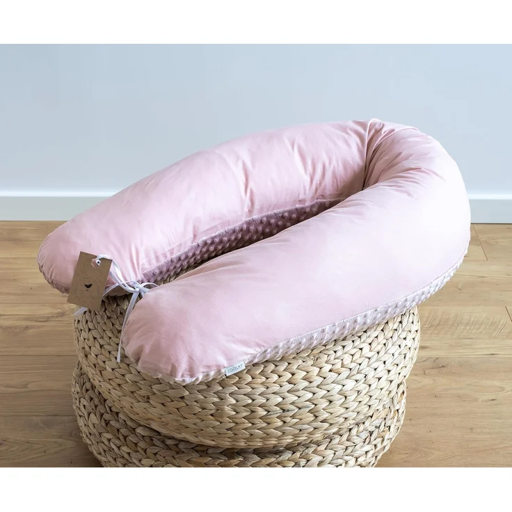 Loolay Stillkissen ROSE Baumwolle/ MINKY Schwangerschaftskissen Stillkissen Frau Kissen, WEICH oder EPS Kügelchen Füllung, 170 oder 190 cm SIZE-Standard, Altrosa Puderrosa Staubrosa Stillkissen + Bezug mit Reißverschluss!, LOOLAY® 100% Europäische Stof... – Bild 2