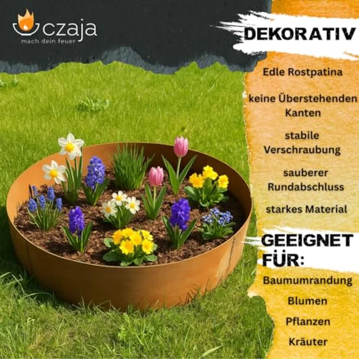 Czaja Pflanzkübel Pflanzring Ø 100 cm Edelrost - Hochbeet Pflanzgefäß Pflanzkübel, unberostet geliefert, rostet mit der Zeit – Bild 3