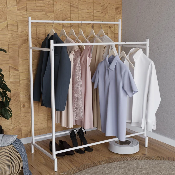 VCM Kleiderschrank Labol L 919466 Weiß H. 136 x B. 103 x T. 52 cm – Bild 3