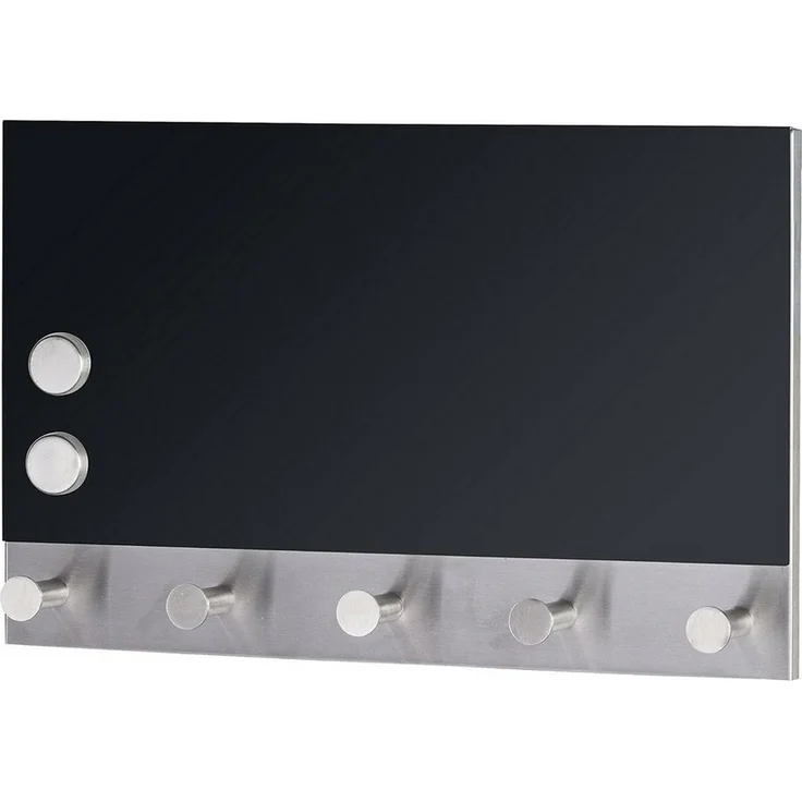 Magnettafel mit Haken und Magneten, Glasoberfläche, schwarz, 30x19 cm, WENKO – Bild 5