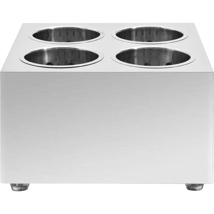 vidaXL Besteckbehälter 4 Fächer Quadratisch Edelstahl 51229 – Bild 3