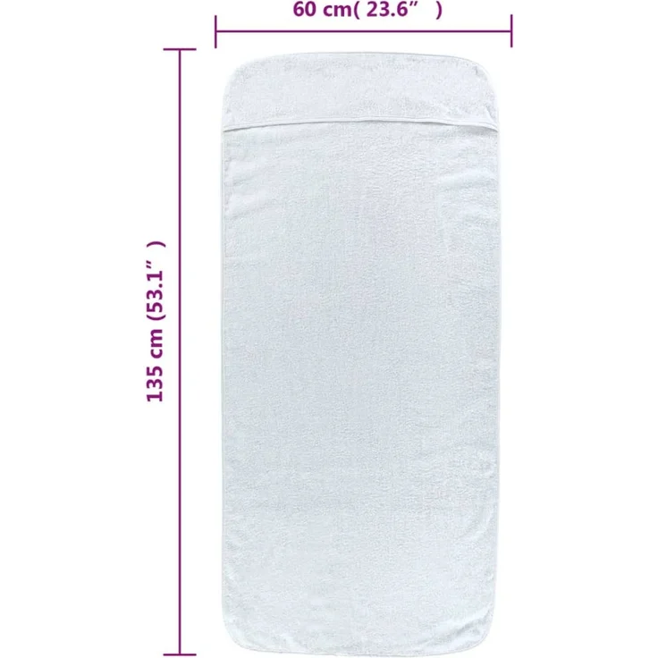 vidaXL Strandtücher 4 Stk. Weiß 60x135 cm Stoff 400 GSM 3157050 – Bild 8