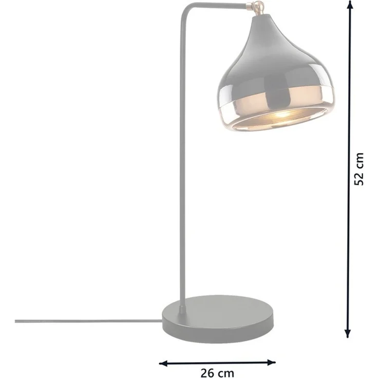 KAWOLA Tischlampe AVENOR Metall schwarz kupfer 52 x 26 x 17 cm – Bild 5
