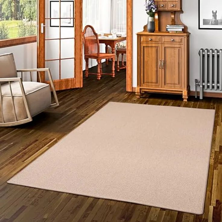 Snapstyle Flachgewebe-Teppich, Cognac, 160x200 cm, strapazierfähig und pflegeleicht, geeignet für Fußbodenheizung