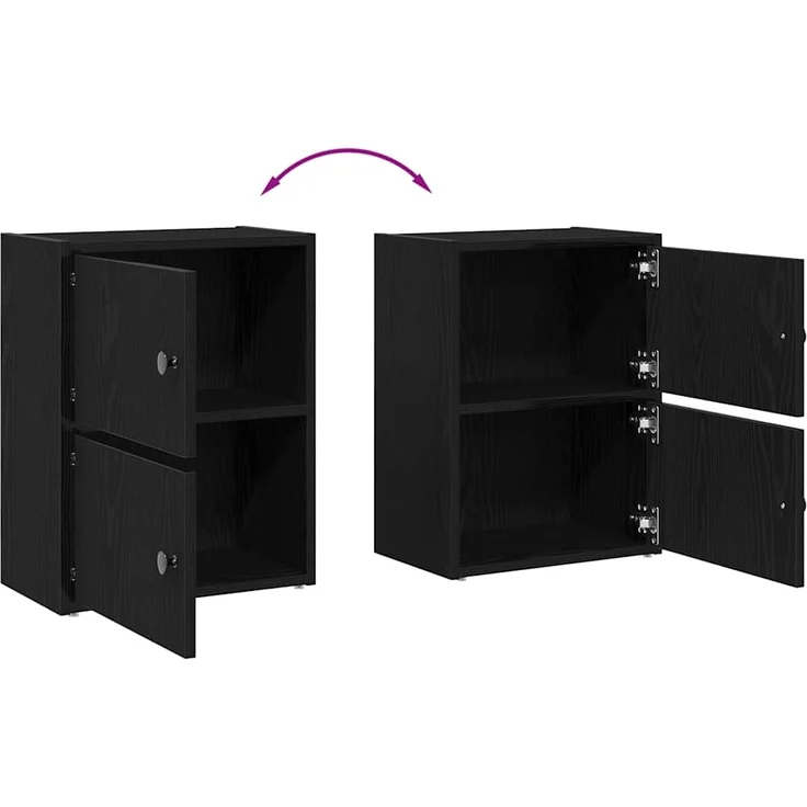 vidaXL Bücherregal, Holzwerkstoff Schwarz Eichen-Optik, 40 x 24 x 52 cm – Bild 7