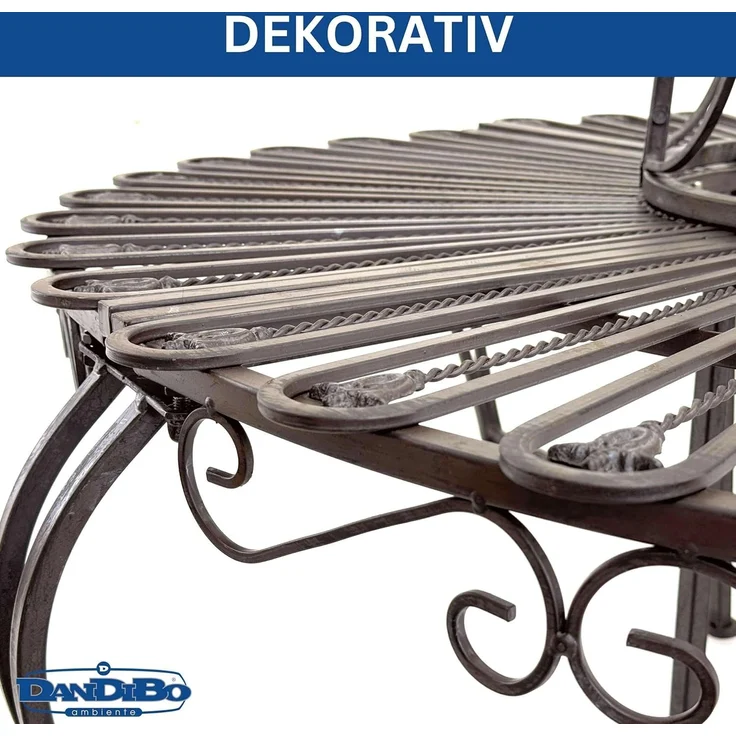 DanDiBo Baumbank Rund Metall Wetterfest Braun 96591 Rundbank ø 135 cm Gartenbank Sitzbank Bank Garten Antik – Bild 9