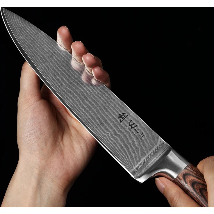 Wakoli Messer-Set Edib 6er Damastmesserset I Küchenmesser Kochmesser I 8 - 20 cm Klingen (Damastmesser mit Geschenkbox, 6-tlg, 6er Damastmesser-Set mit Geschenkbox), 67 Lagen Damaststahl, VG-10 Stahlkern – Bild 2