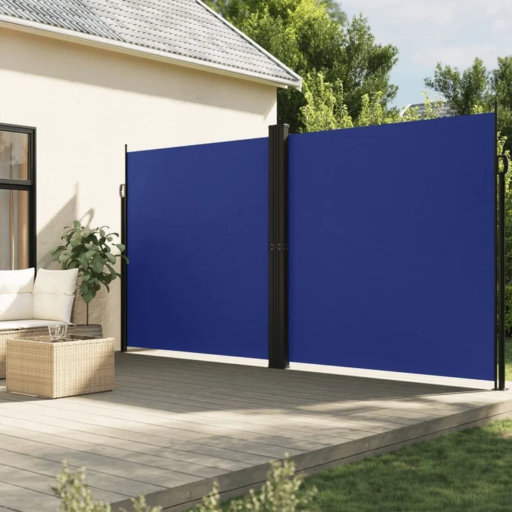 Seitenmarkise Ausziehbar, Balkon Sichtschutz Blau 220x1000 cm – Bild 1