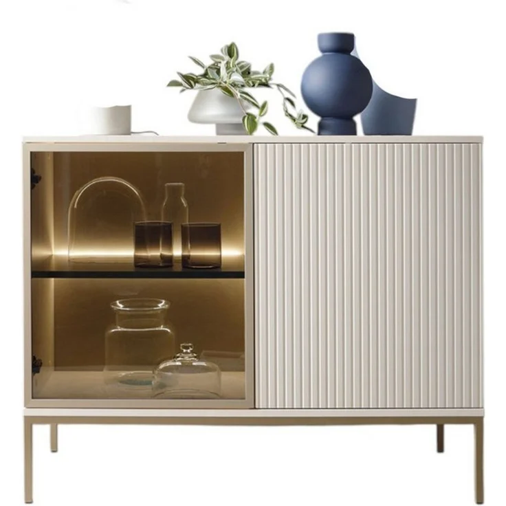 Compleo Kommode LINO (mit Fronten gefräst und gehärtetem Glas) Loft/Modern stil – Bild 5