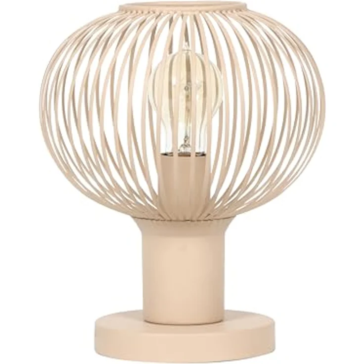 TRIO GILA Draht-Tischleuchte, Moderne Tischlampe in Beige, 23 cm, Metall Kugel, E27 LED geeignet – Bild 9