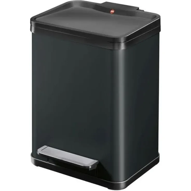 Hailo 'Öko Plus M' Treteimer, Stahlblech, Schwarz, 17 Liter
