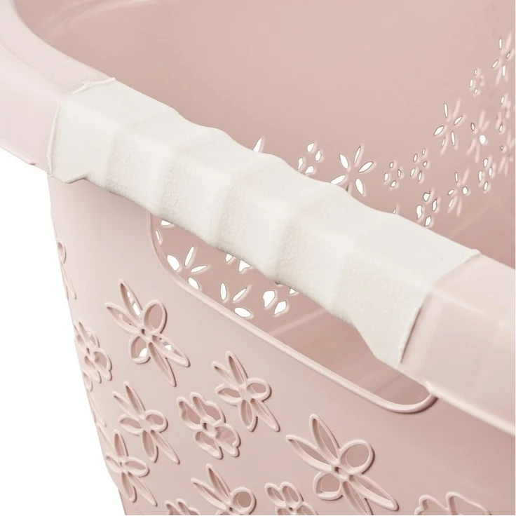 keeeper Wäschekorb lasse, ergonomisch, mit Softgriffen, 65 x 45 x 28 cm, 50 l (1 St), hochweritge Wäschewanne mit luftdurchlässigem Dekor – Bild 3