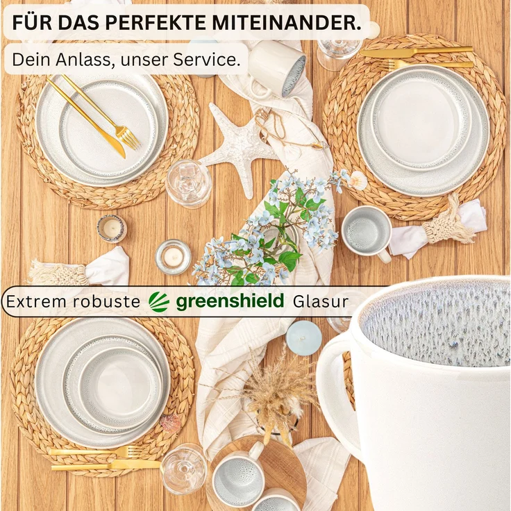 SÄNGER Steingut Kaffeebecher Kreta 6 teilig – Bild 3