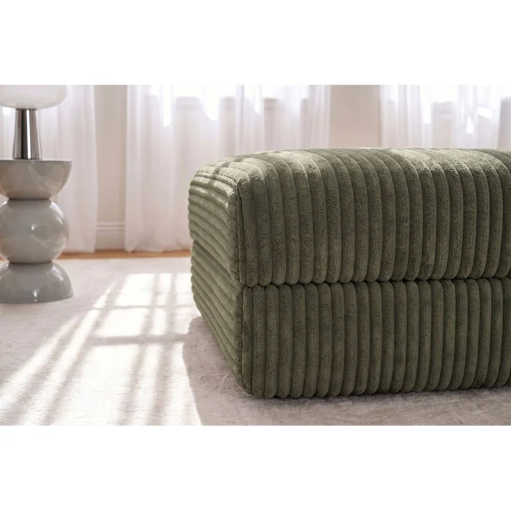 XL grüner Cord-Pouf – Bild 2
